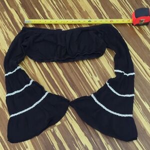 Black Off-Shoulder Top with Bell Sleeves